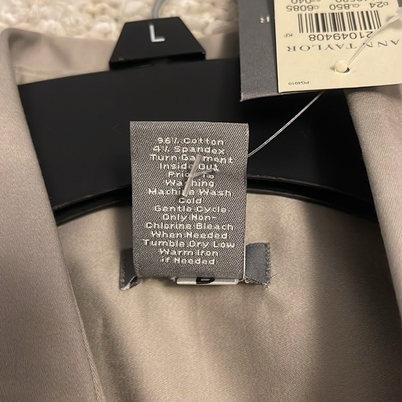 Ann Taylor Plaid Essential Shirt women’s size 4 (S)  metal shiny gray fitted NWT - Picture 14 of 16